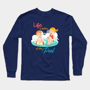 Swimming Kids At The Pool Long Sleeve T-Shirt